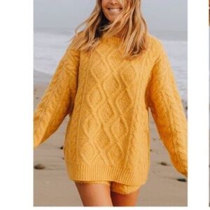 Daily Drills Yellow Knit Sweater Set